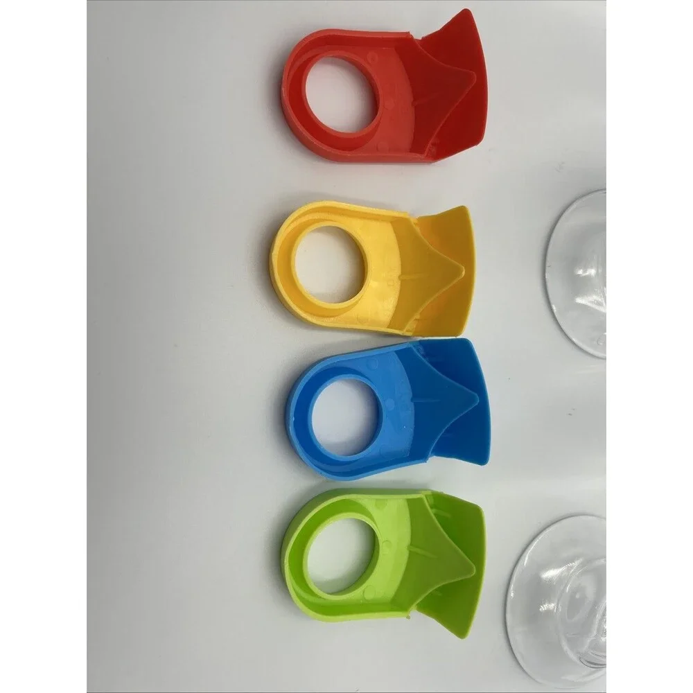 CHEFCAPTAIN Extra Large Heavy Goblet Margarita Glasses Set of 4 w/Clips NIB